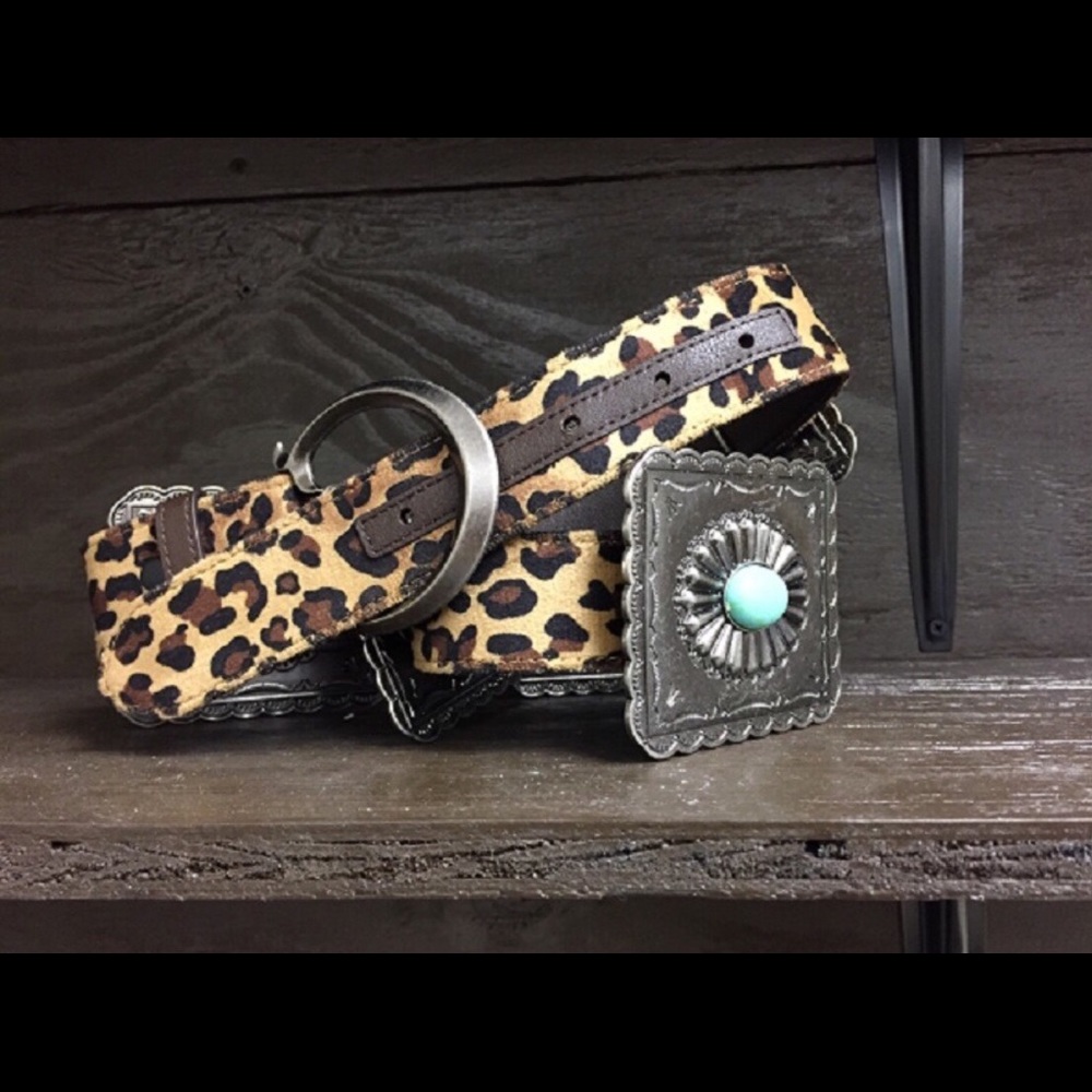 Women’s L&B Western Concho Leopard Belt S-M-L-XL